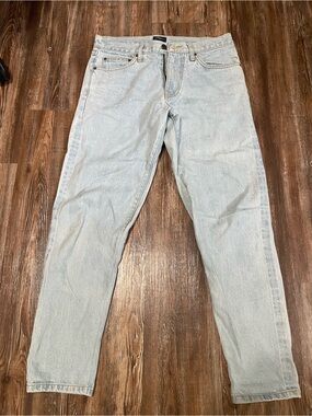 Noah NYC Light Stone Wash Jeans Selvedge Denim with Patch 5-pocket